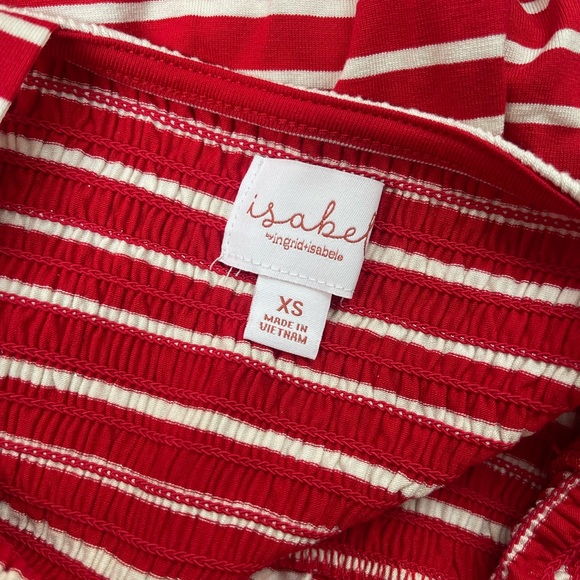 Isabel Maternity NWT babydoll red white stripe tank size Small - Picture 8 of 9
